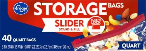 Kroger® Stand & Fill Quart Slider Storage Bags