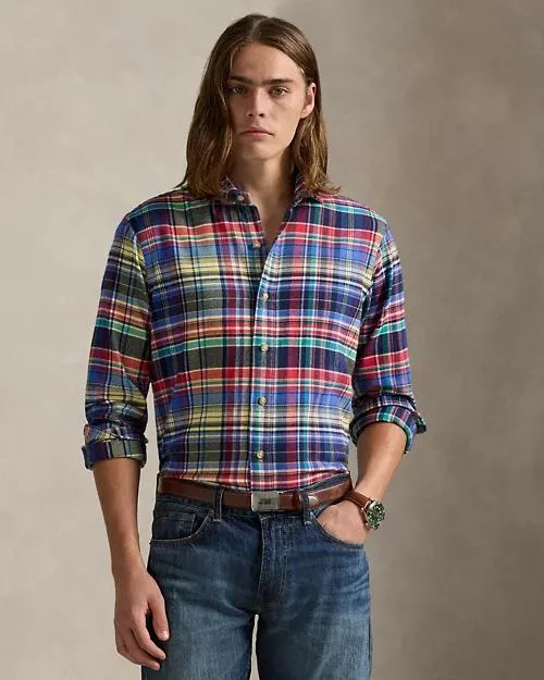 Classic Fit Plaid Brushed Twill Shirt
