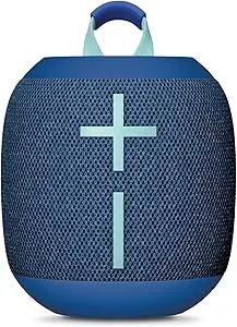 Ultimate Ears WONDERBOOM 4 Outdoor Speakers Bluetooth Waterproof with Big Bass & 360-Degree Sound, Dustproof Floating Wireless Speaker, 131ft Range - Blue