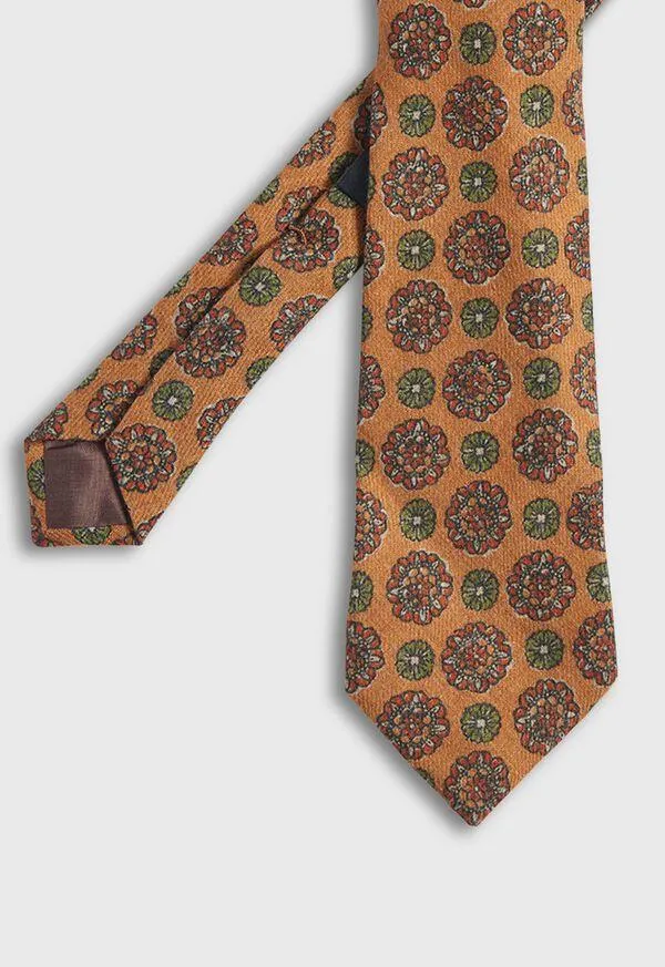 Printed Wool Medallion Tie