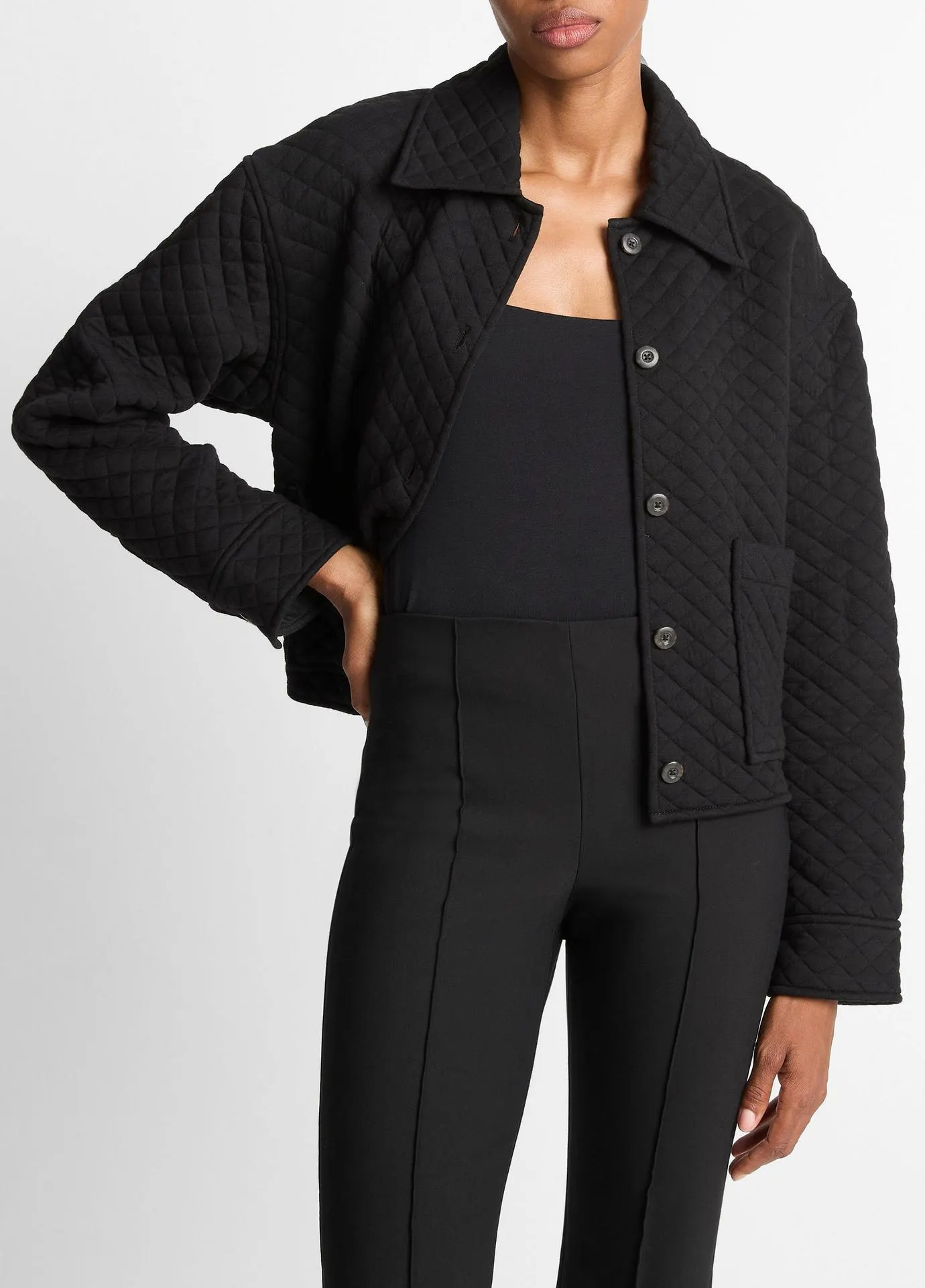 Quilted Cotton-Blend Collared Jacket