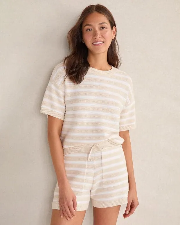 Organic Cotton Crochet Stripe Sweater