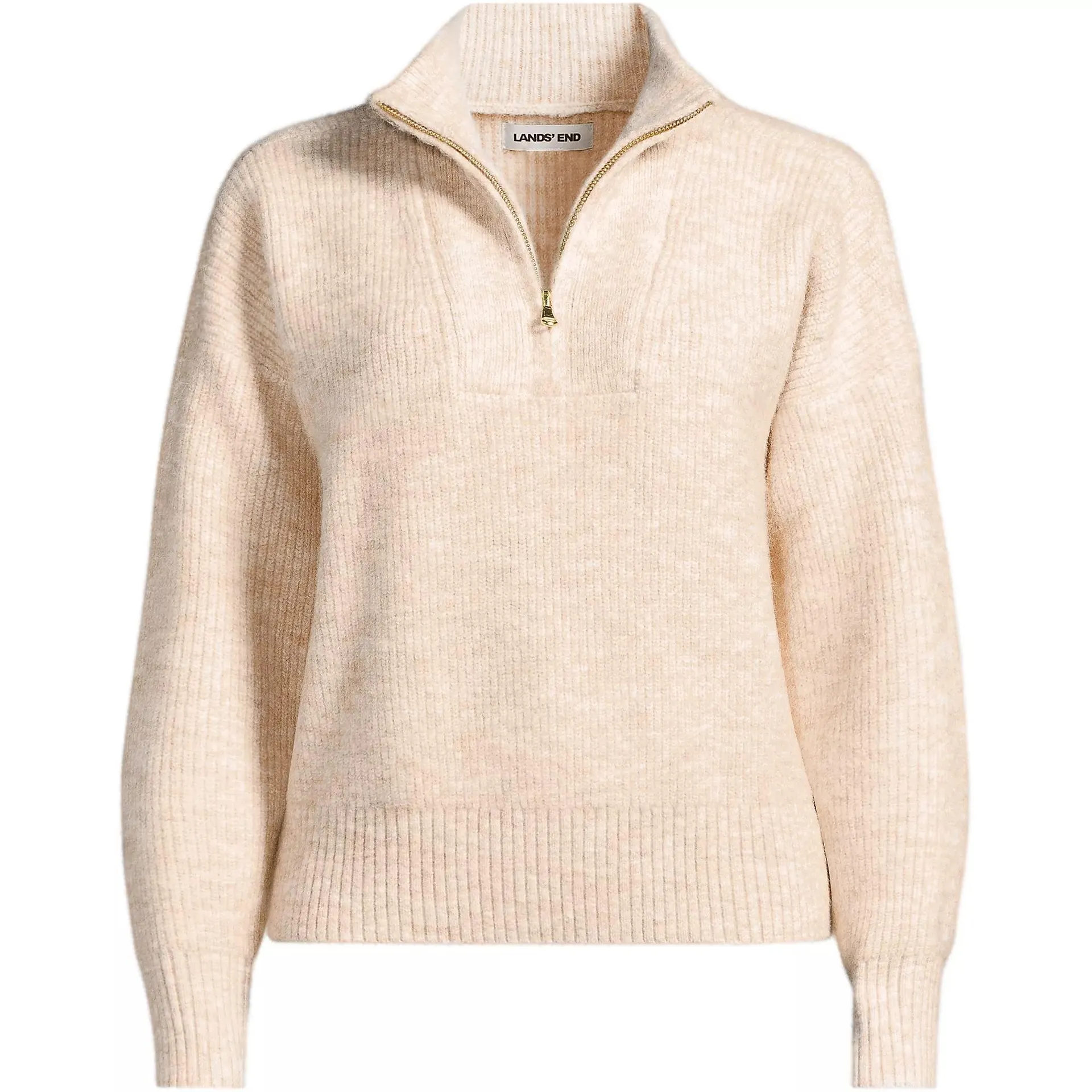 Women's Fuzzy Wedged Quarter Zip Sweater