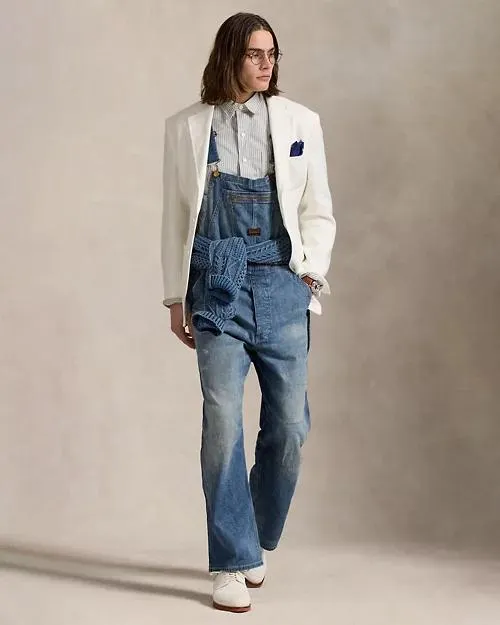 Distressed Denim Overall