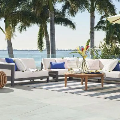 Azores Modular Seating Collection in Matte Black Aluminum