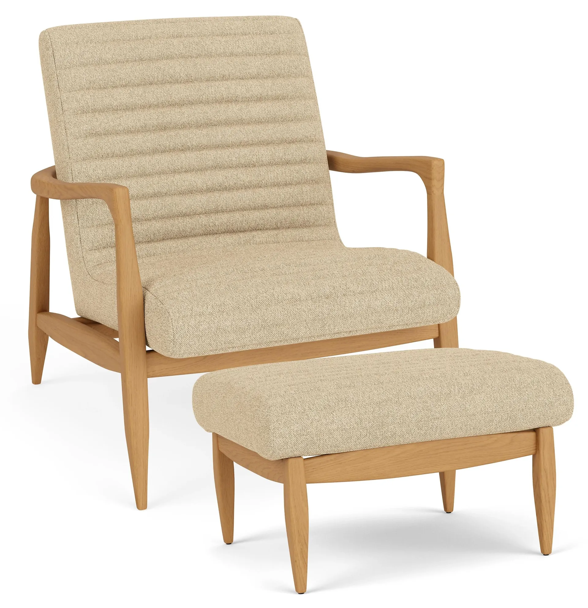 Callan Chair & Ottoman in Tatum Natural with White Oak Frame