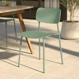 Ari Outdoor Stackable Dining Chair - Khaki Green