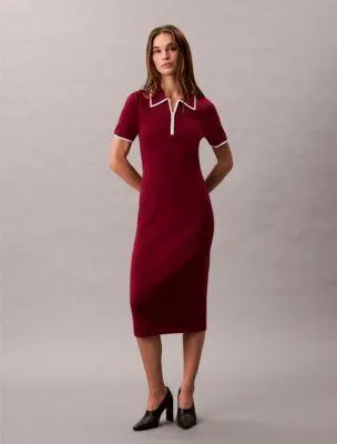 Colorblock Trim Midi Dress
