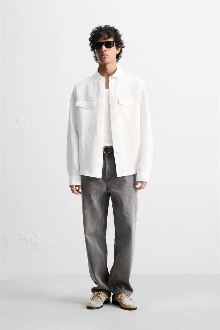 100% LINEN OVERSHIRT