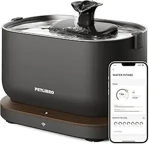 PETLIBRO Cat Water Fountain, App Monitoring Pet Fountains for Cats Indoor with Stainless Steel Tray, 2.5L/84oz Dockstream Automatic Water Dispenser for Drinking, 2.4G Wi-Fi Smart Bowl Inside