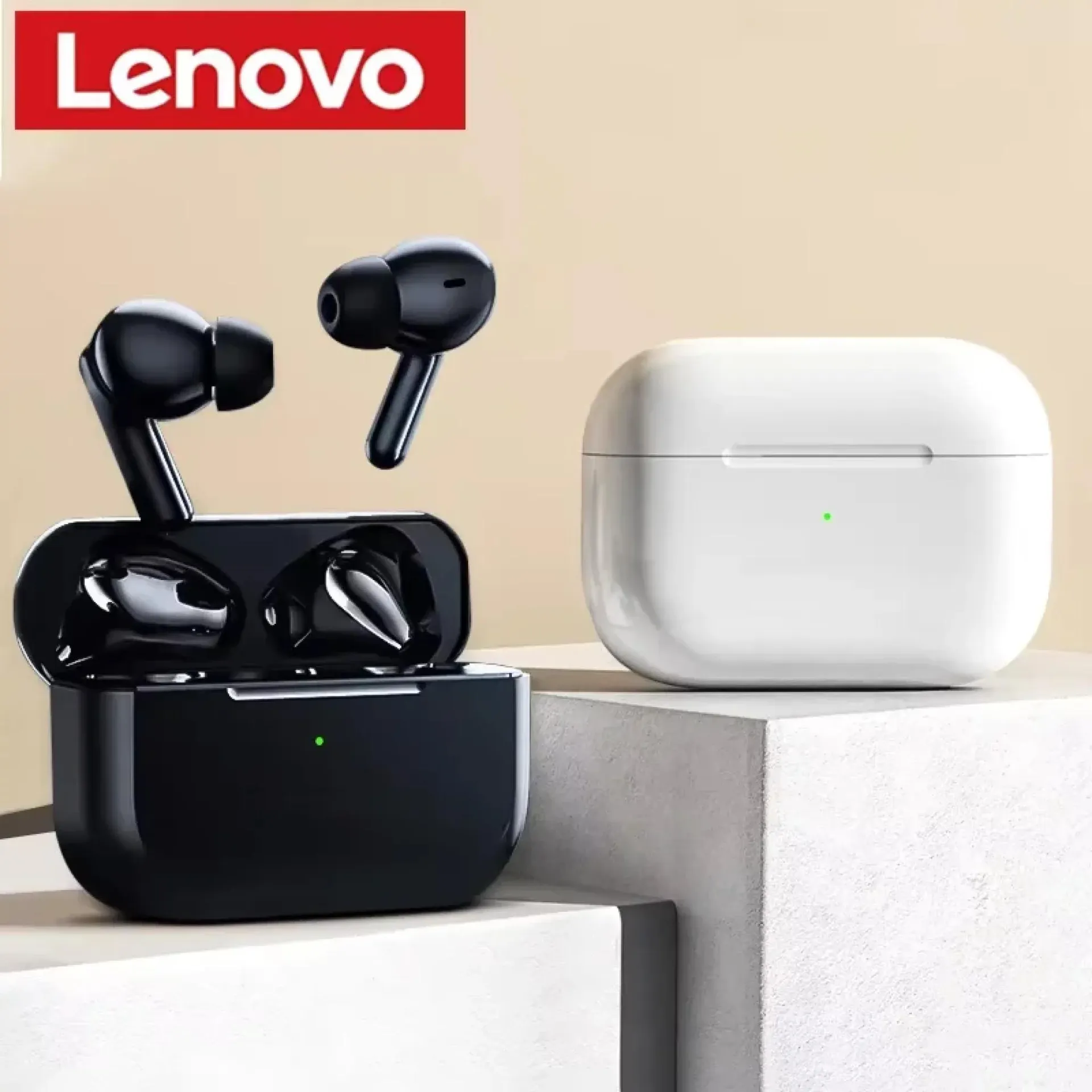 Auriculares inalámbricos Lenovo LP40 TWS Bluetooth5.0 Sonido envolvente HIFI con micrófono Control táctil para un tiempo de espera prolongado Movimiento