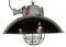 Black Enamel and Cast Iron Industrial Cage Pendant Light from Elektrosvit, 1960s