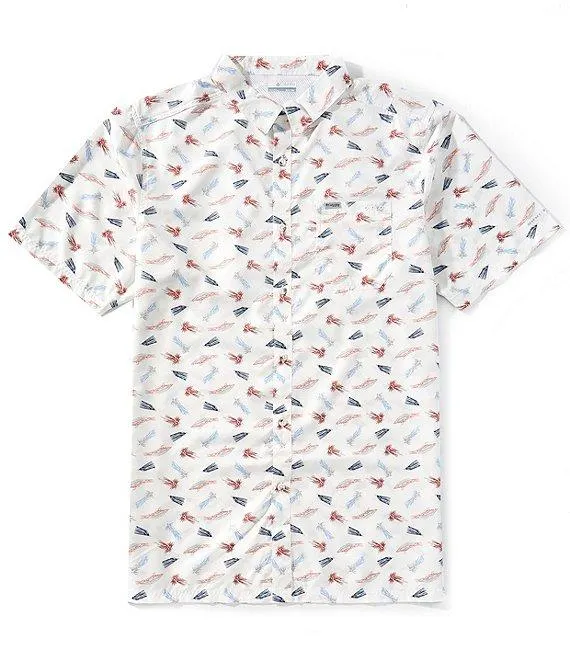 PFG Big & Tall Super Slack Tide Printed Short Sleeve Woven Shirt