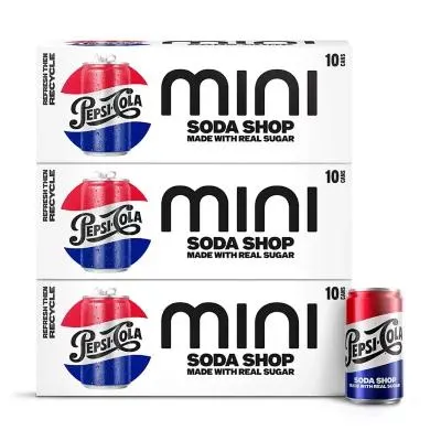Pepsi Soda Shop Made With Real Sugar Mini Cans, 7.5 fl. oz., 30 pk.