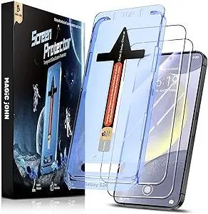 MAGIC JOHN 2 Pack for Samsung Galaxy S24 Plus/ S24+ (6.7 inch) Tempered Glass Screen Protector, Auto Dust-Elimination Installation, Bubble Free, HD Clear, Shock-Resistant