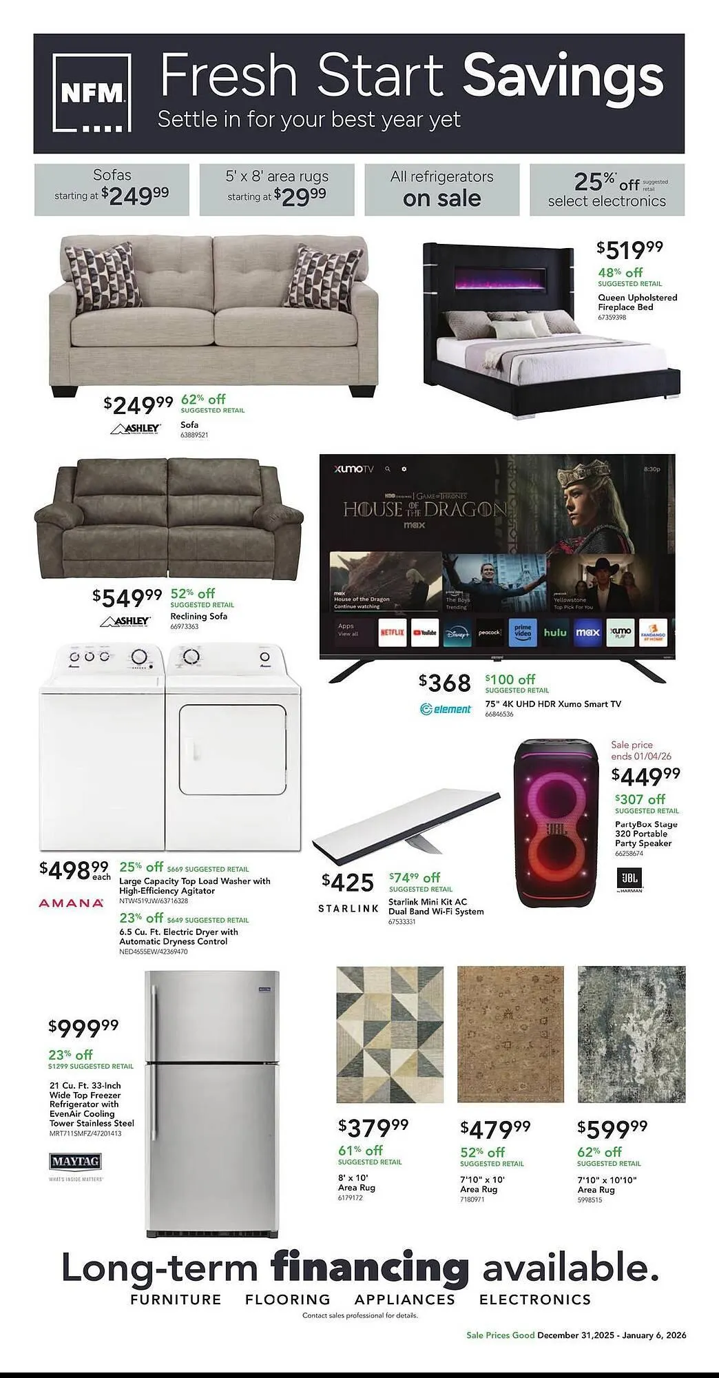 Weekly ad Nebraska Furniture Mart weekly ad from December 31 to January 6 2026 - Page 1