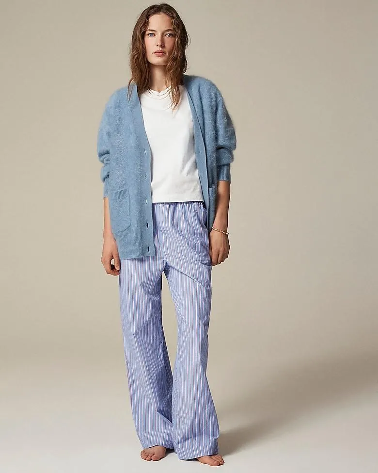 Cotton poplin pajama pant in stripe