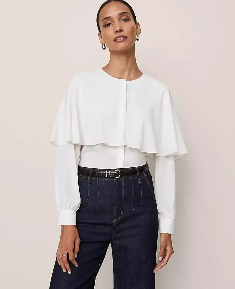 Capelet Overlay Blouse