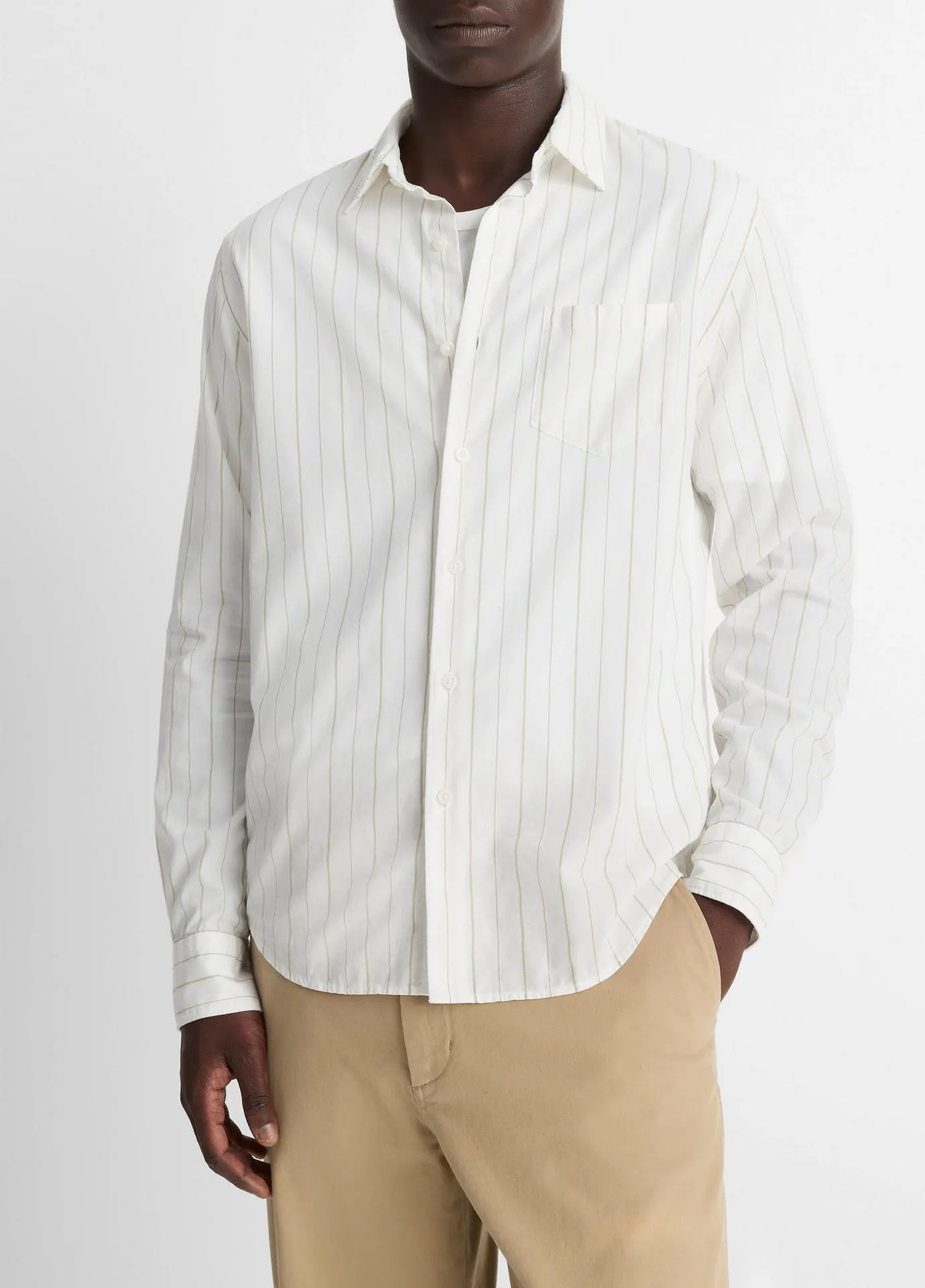 Chatsworth Stripe Cotton Oxford Button-Front Shirt