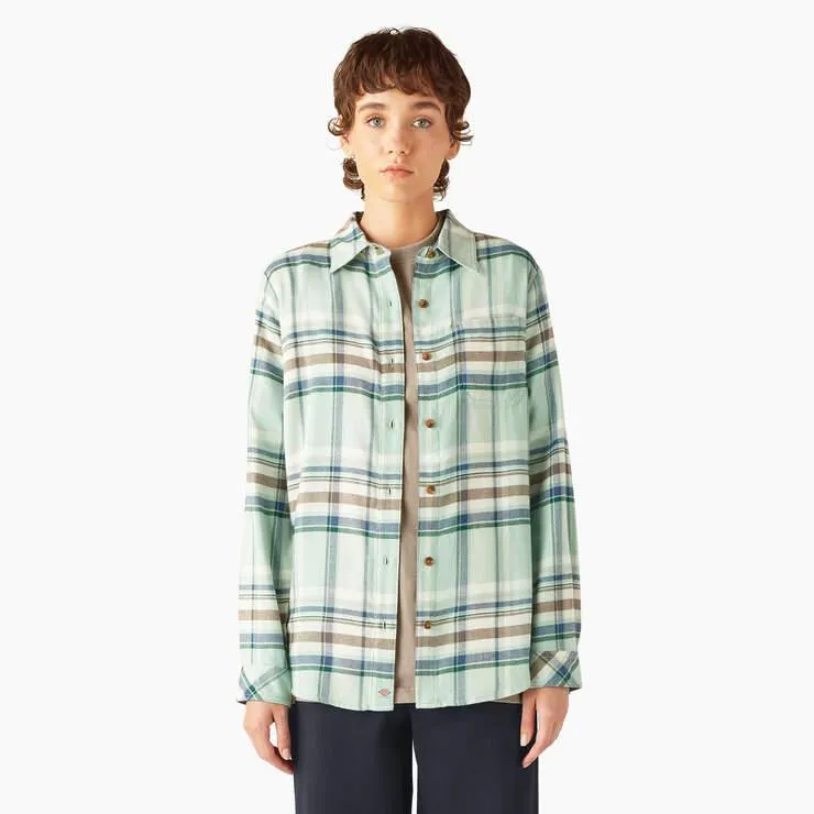Women's Plaid Flannel Long Sleeve Shirt