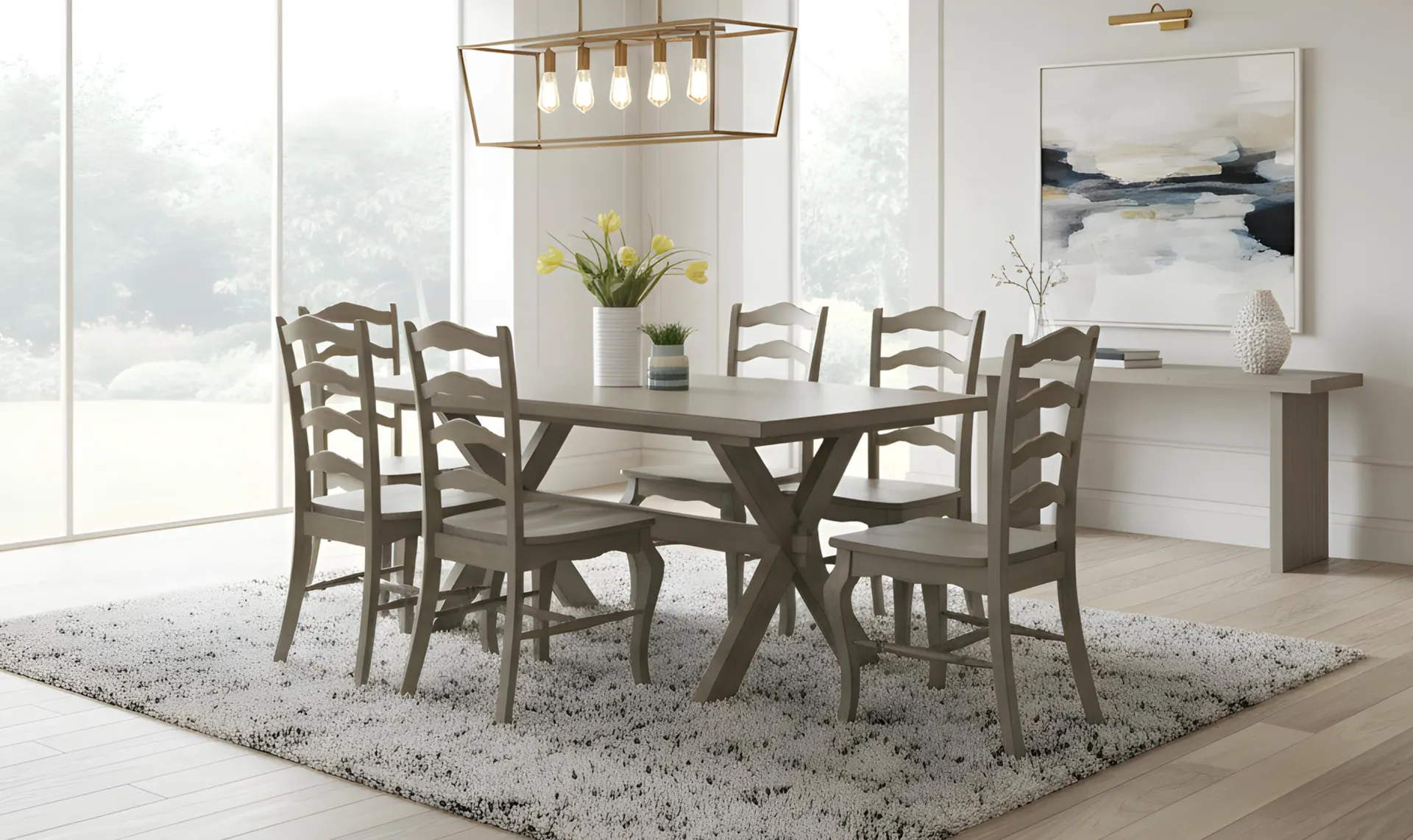 Homestyles Walker 7 Piece Dining Set in Gray