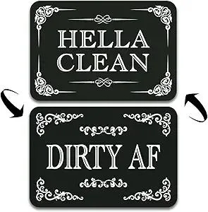 Dishwasher Magnet Clean Dirty Sign QMMD Hella Clean and Dirty Af Sign