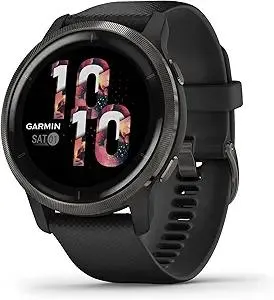 Garmin Venu 2, GPS Smartwatch with Advanced Health Monitoring and Fitness Features, Slate Bezel with Black Case and Silicone Band , 27.9 mm (Renewed)