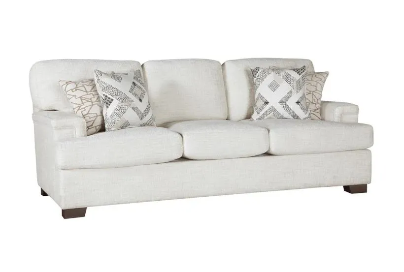 Nita Cream White 91" Sofa | Fabric | Loose Reversible Back