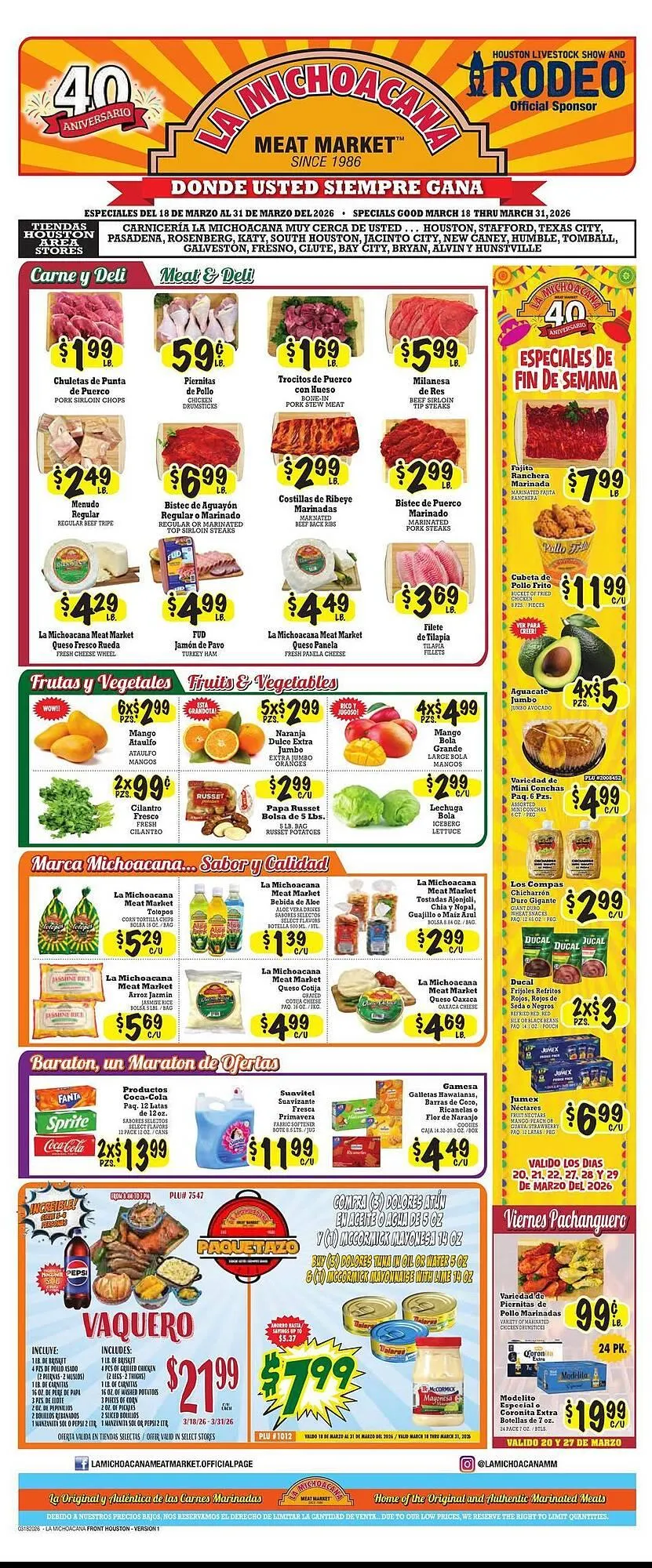 Weekly ad La Michoacana weekly ad from March 18 to March 31 2026 - Page 1