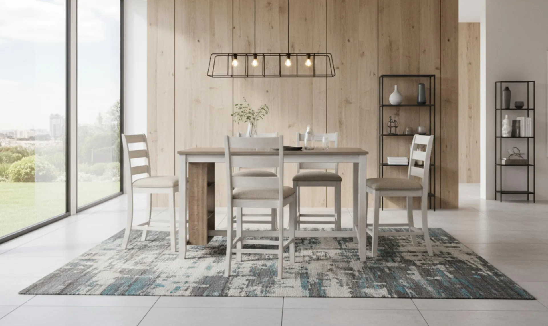 Modern Heritage Skempton 5 Pieces Counter Height Dining Set with Storage