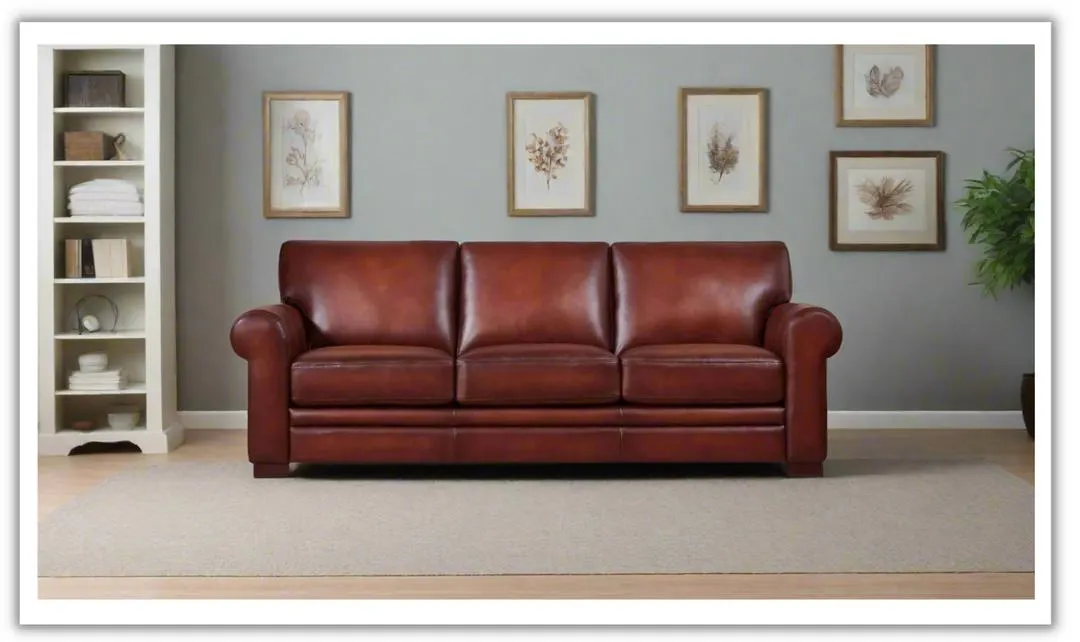 Hydeline Brookfield 3-Seater Waxy Pull-up Leather Sofa in Mocha Brown