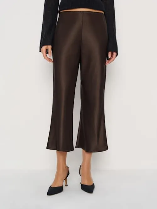 Gale Satin Mid Rise Capri Pant