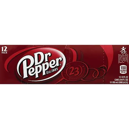Dr Pepper Soda 12 fl oz can 12 pack