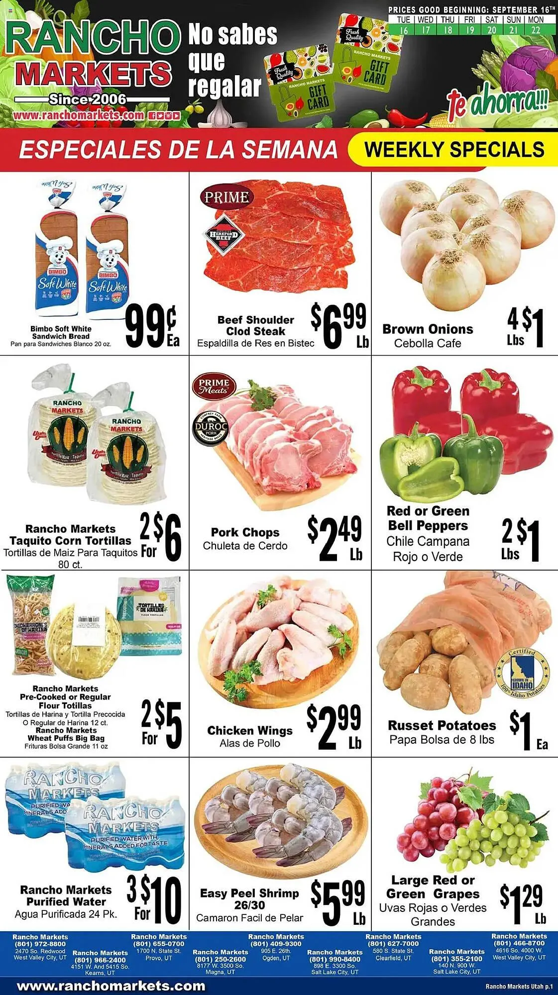 Weekly ad Rancho Markets weekly ad from September 16 to September 23 2025 - Page 1