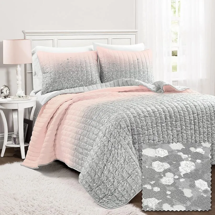 Lush Decor Blush Ombre Full/Queen Quilt