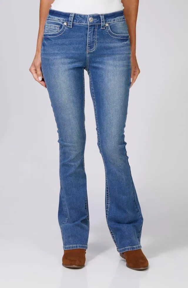 Gemma Rae Juniors Bow Bling Boot Cut Jeans