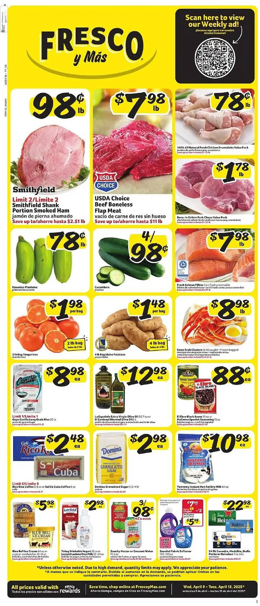 Weekly ad Fresco y Más Weekly Ad from April 9 to April 15 2025 - Page 1