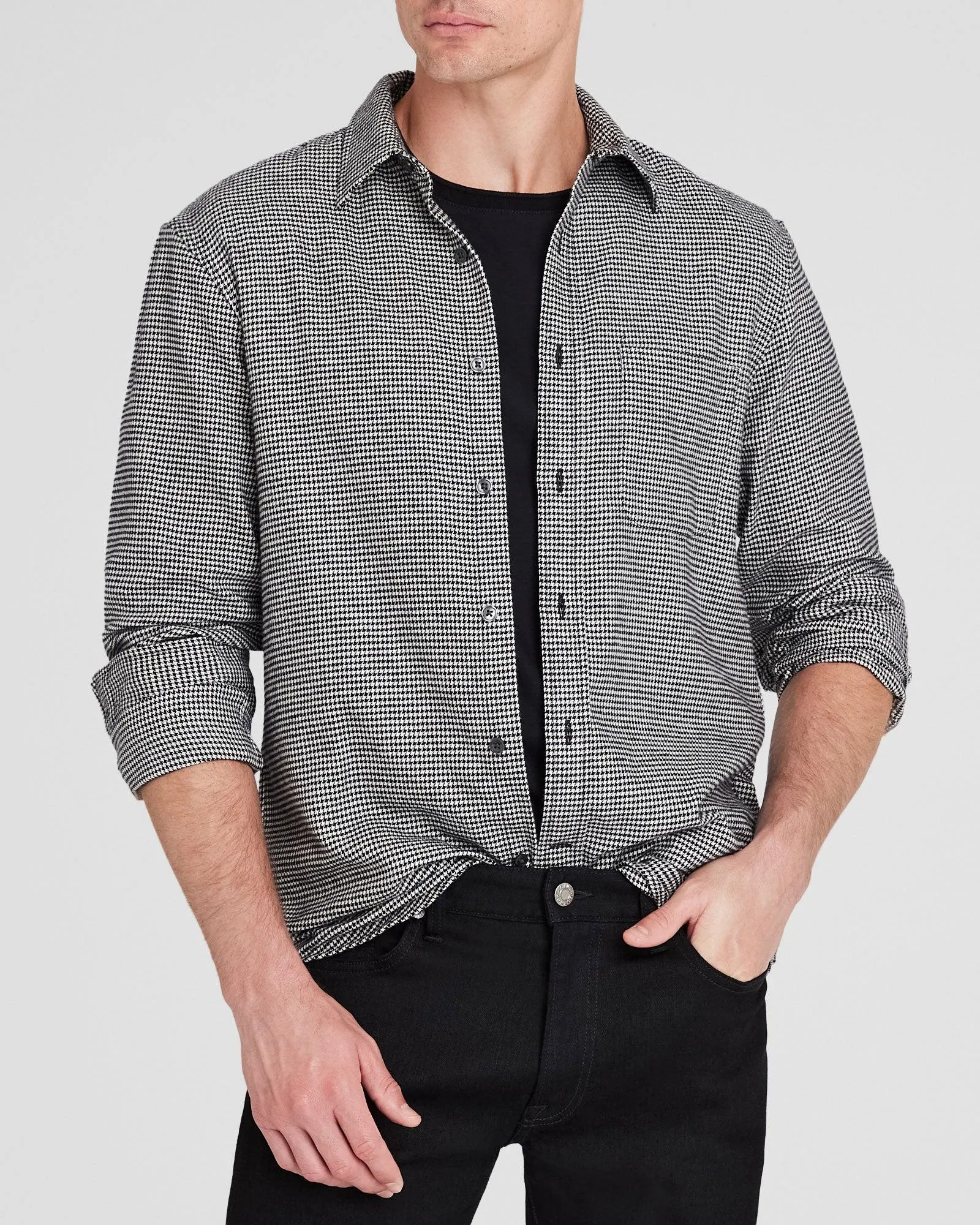 Houndstooth Lightweight Flannel Shirt