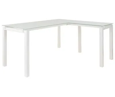 Baraga White L-Shaped Corner Desk