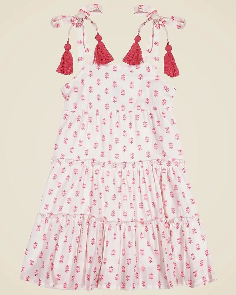 Girls' Mer St. Barth™ shoulder-tie sundress in dobby