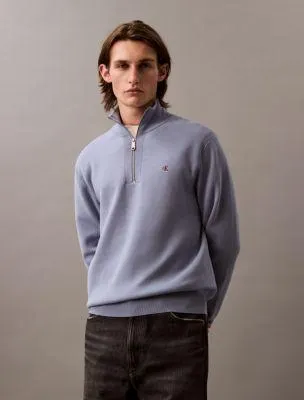 Smooth Cotton Quarter Zip Sweater