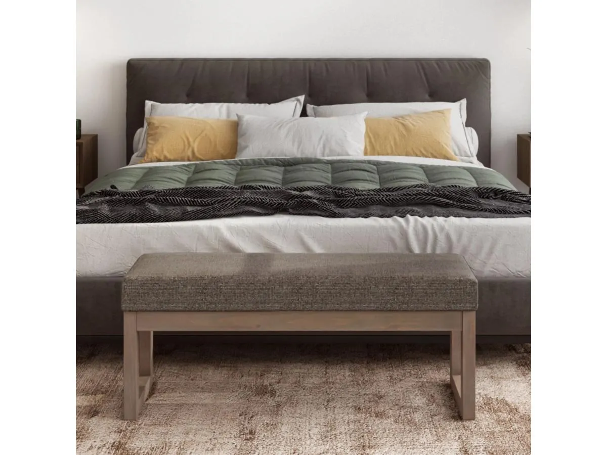 Milltown Large Bench in Mink Brown Tweed Fabric