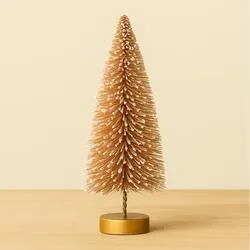 5" Frosted Vintage Blush Bottle Brush Tree