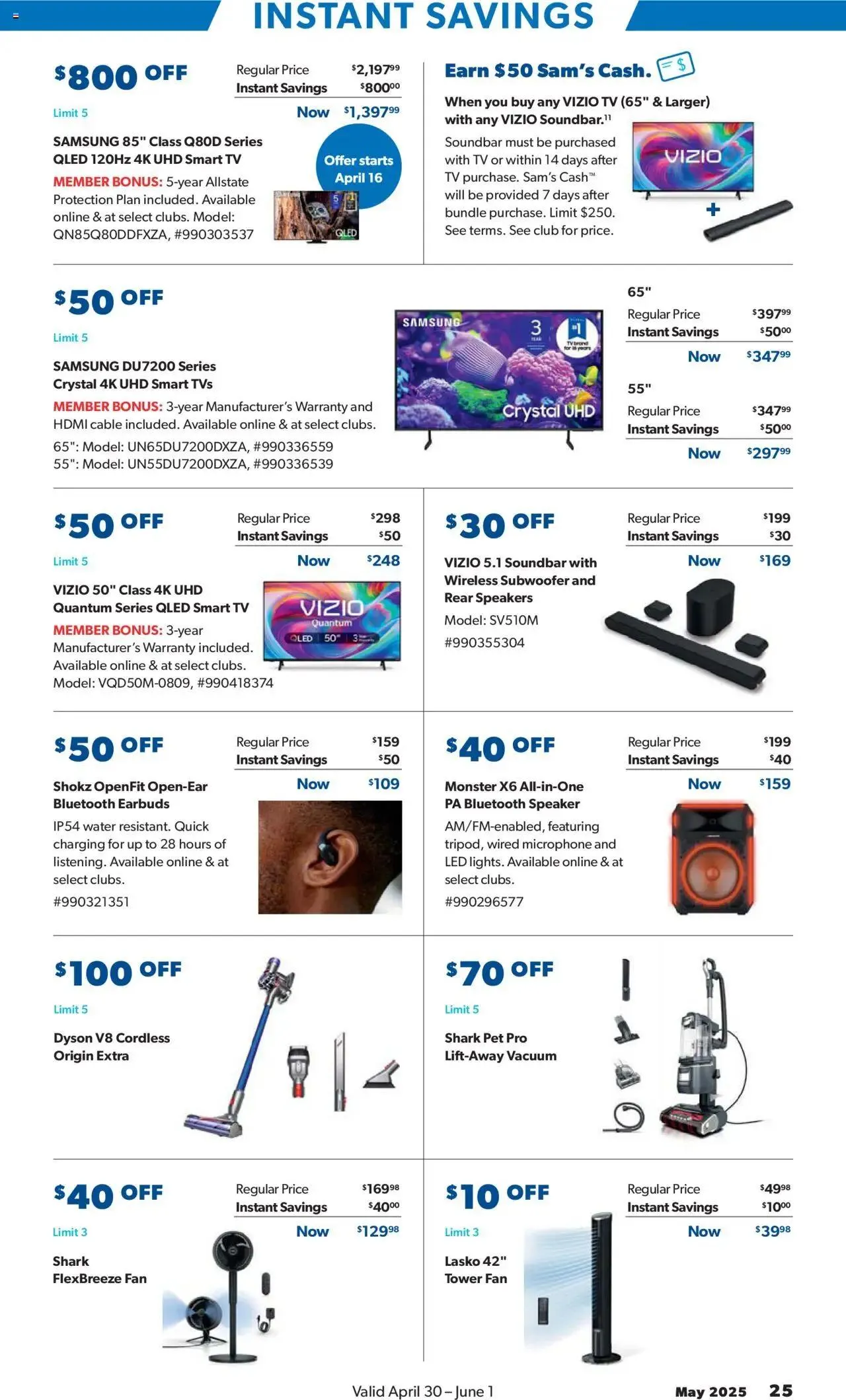 Weekly ad Sam's Club Savings Book May 2025 from April 30 to June 1 2025 - Page 25