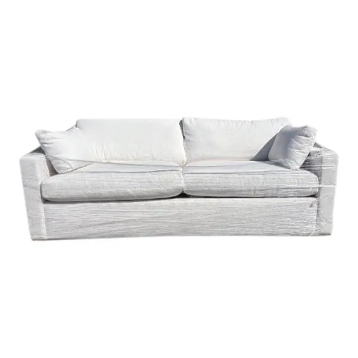 Rh Belgian Track Arm Sofa – 7' Luxe Depth – Parà Italian Performance Basket Weave in White