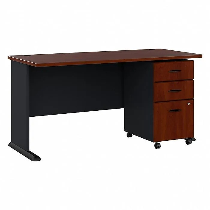 Bush Business Furniture Cubix 60W Desk with Mobile File Cabinet,