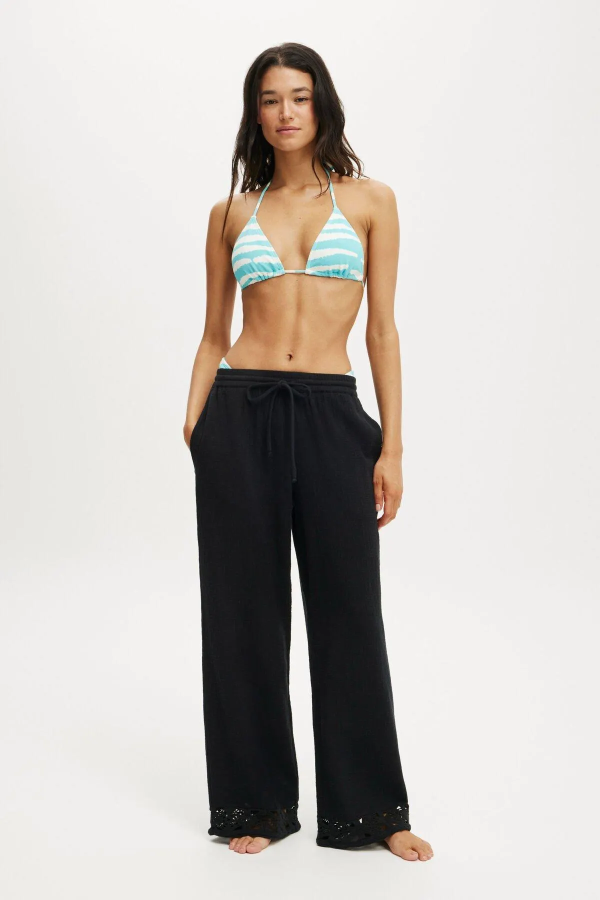 Woven Wide Leg Beach Pant
