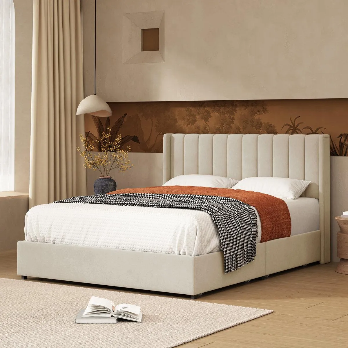 Jeilyn Upholstered Platform Drawer Storage Bed