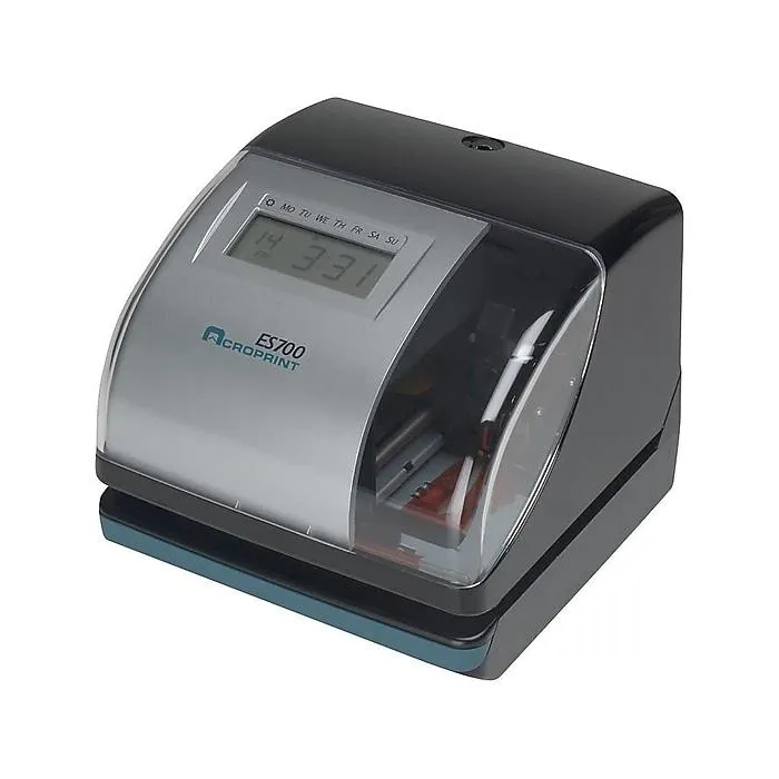 Acroprint ES700 Atomic Time Recorder Punch Card Time Clock System,