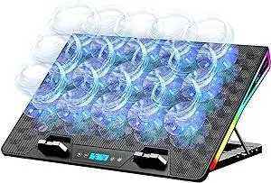 AICHESON Laptop Cooling Pad, 15 Powerful Cooling Fans, Gaming Laptop Cooler with RGB Lights for 15-17.3 inch PC Computers